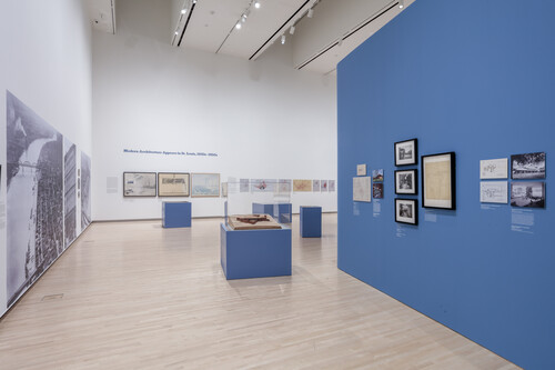 Installation view of "Design Agendas: Modern Architecture in St. Louis, 1930s–1970s at the Mildred Lane Kemper Art Museum, Washington University in St. Louis" (September 13, 2024–January 6, 2025). Photo by Joshua White / JWPictures.com.