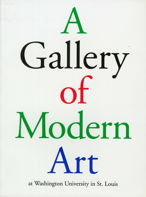 The cover of A Gallery of Modern Art. The title is written in green, black, blue, and red on a white background. 