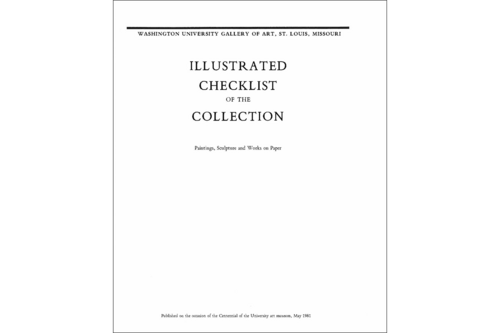 The cover of Illustrated Checklist of the Collection. Paintings, Sculpture and Works on Paper. The title is printed at the top of the page in black ink.