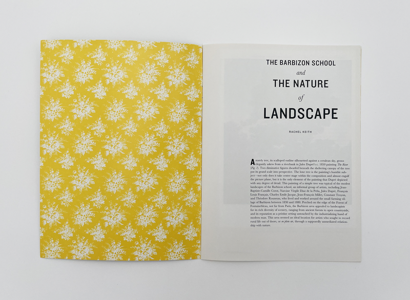 Interior spread of the brochure "The Barbizon School: The Nature of Landscape"