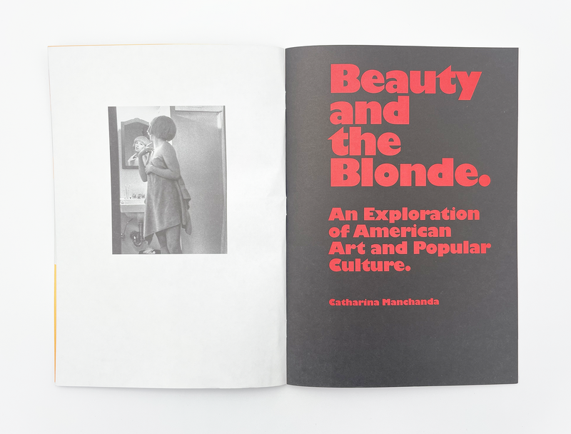 Interior spread of the brochure "Beauty and the Blonde"