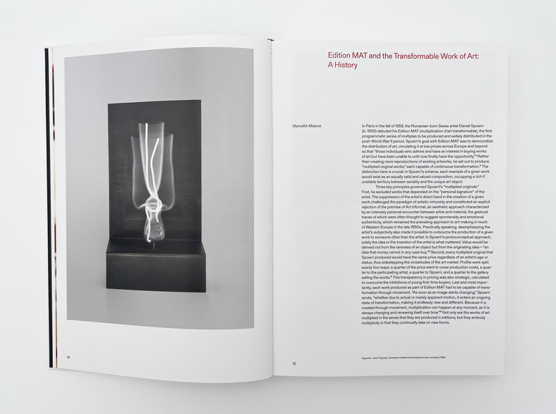 Interior spread of the book "Multiplied: Edition MAT and the Transformable Work of Art, 1959–1965"