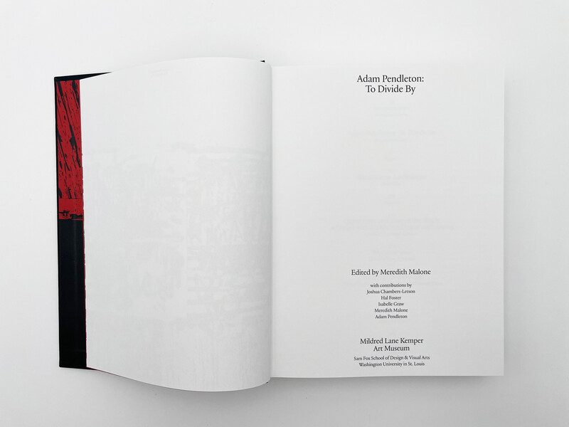 Interior spread of the book Adam Pendleton: To Divide By