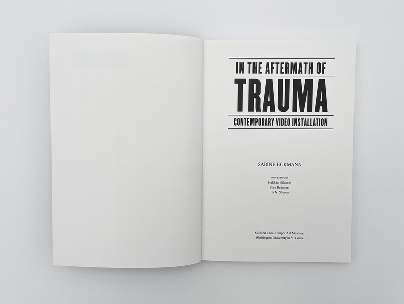 Interior spread of the book "In the Aftermath of Trauma"