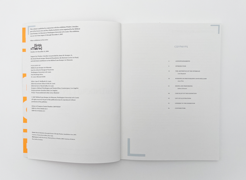 Interior spread of the book "Window Interface"